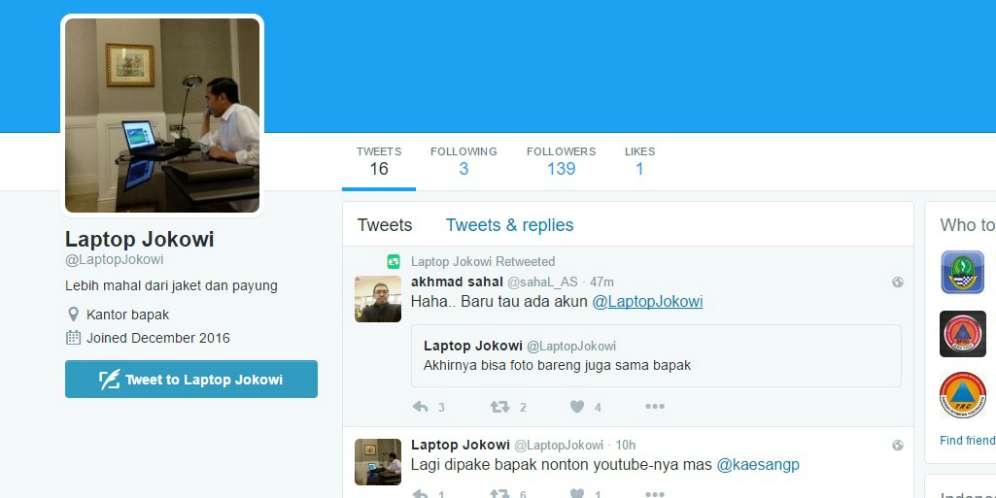 Akun @LaptopJokowi