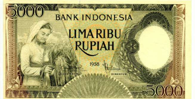 Uang Kertas Rp5.000 Keluaran tahun 1958