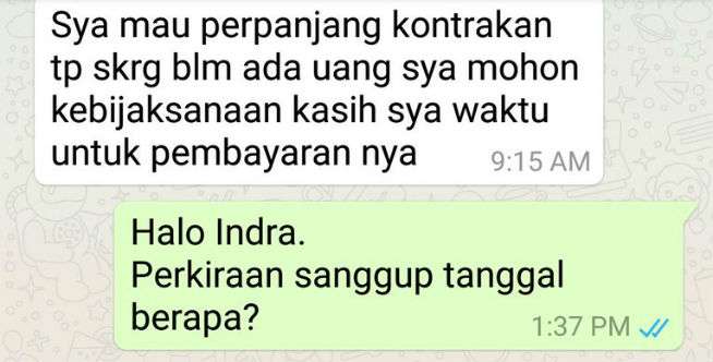 Lagi-lagi Tak Bisa Bayar Kontrakan