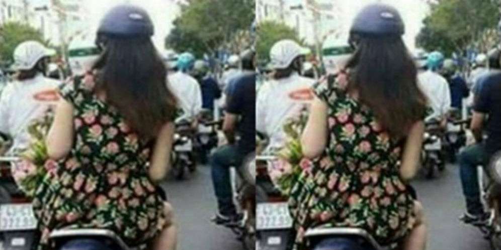 Foto Wanita Naik Motor Ini Mendadak Viral, Apa yang Janggal?