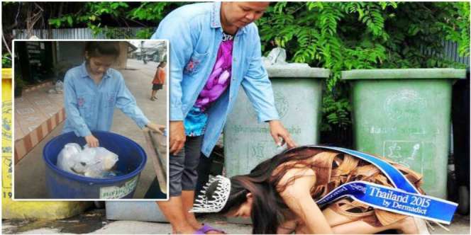 Ratu Kecantikan Sujud di Kaki Ibunda yang Pemulung