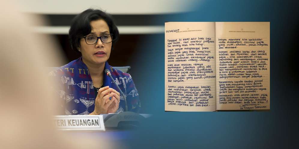 `Surat Cinta` Sri Mulyani untuk Peserta Tax Amnesty