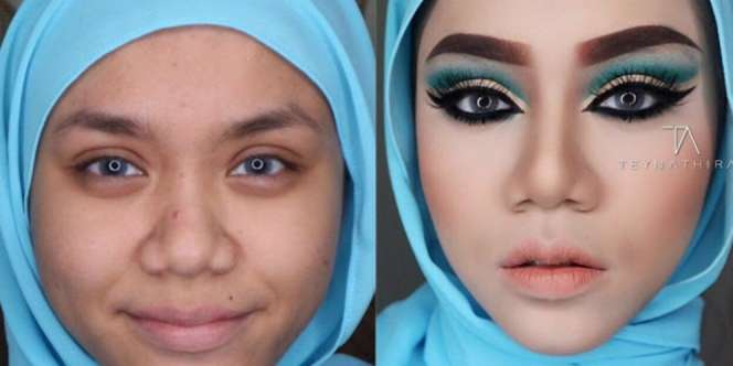 Foto 'Before-After' Ini Buktikan Kekuatan Riasan Wanita