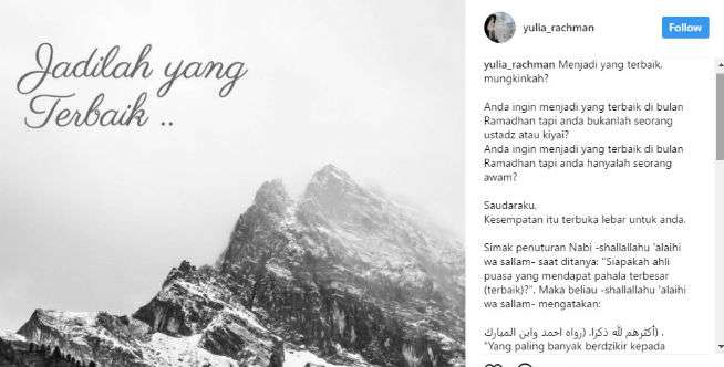 Postingan Yulia Rachman