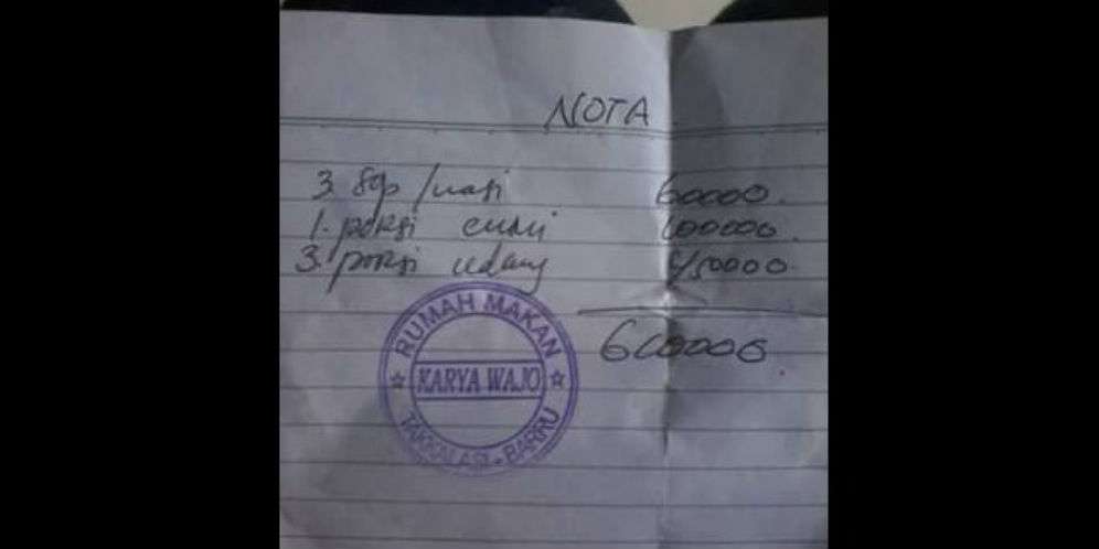 Makan Udang Digetok Bon Rp450 Ribu, Ini Kata Pemilik Warung