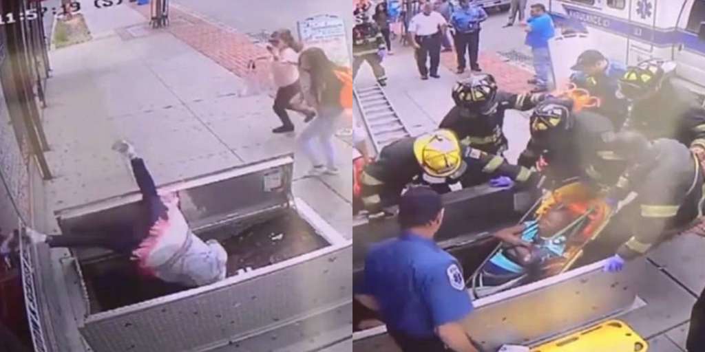 Wanita Tua Terperosok ke Lubang Gas!