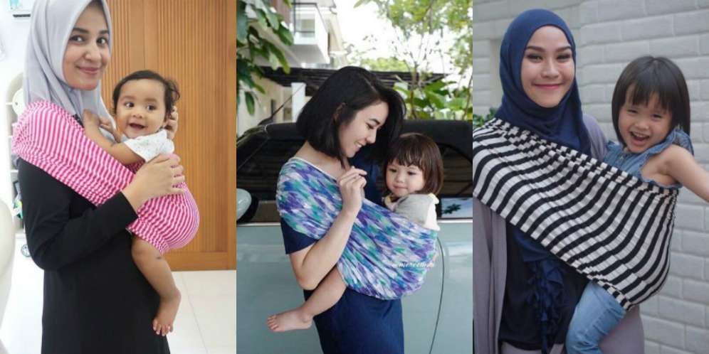 5 Artis `Mama Muda` Cantik Kala Pose Gendong Anak