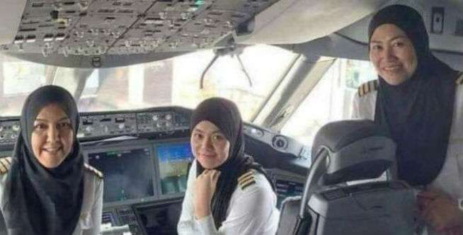 Viral 3 Pilot Berhijab Antar Jamaah Haji, Ini Kisah Sebenarnya