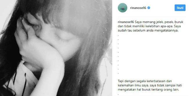 Kalimat Menohok Rina Nose untuk Sang Ustaz