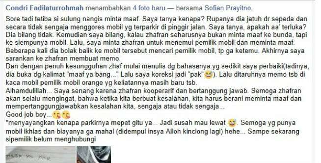 Pengakuan Ibu Zhafran