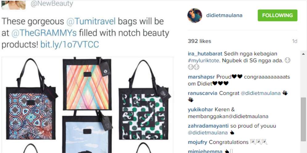 Tas Besutan Desainer Indonesia untuk Pemenang Grammy