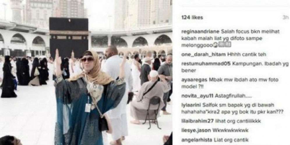 Berpose di Depan Kabah, Mantan Istri Farhat Abbas Dicibir