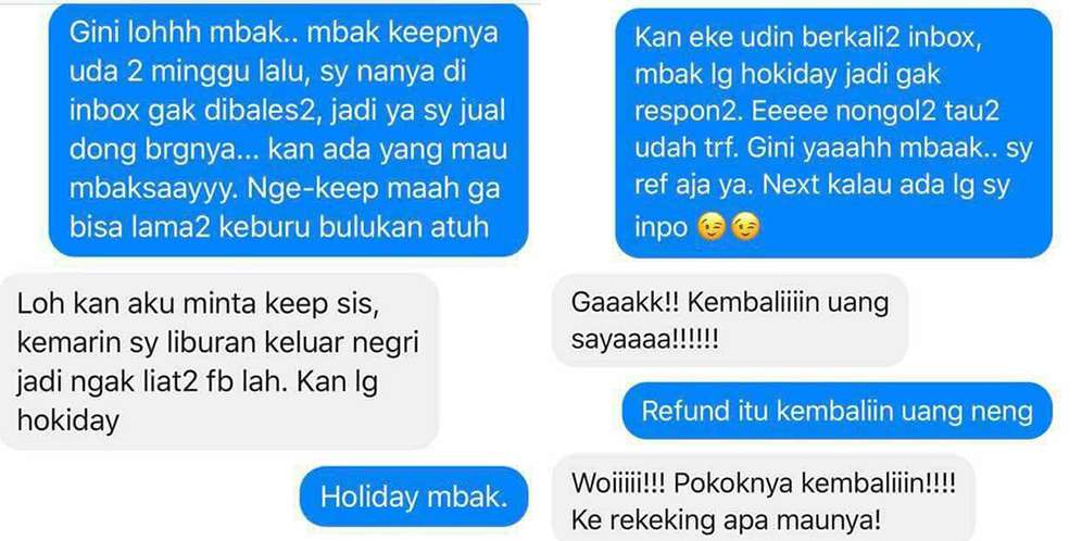 Chat Pembeli dan Penjual Online Shop Ini Ngeselin Banget