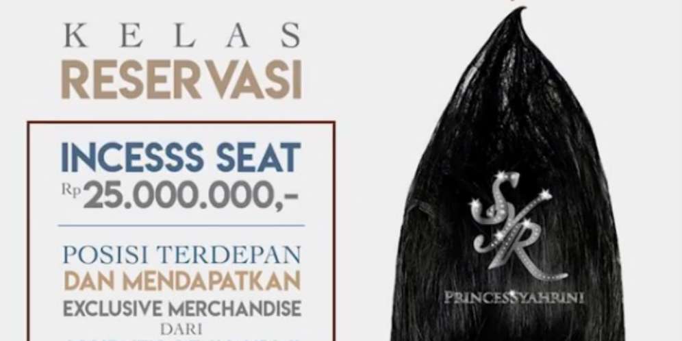 Syahrini Jual Tiket Konser `10 Tahun Jambul Khatulistiwa` Rp 25 Juta