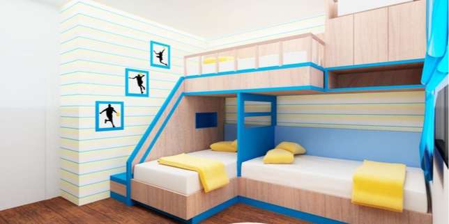 Kasur Tingkat dengan Interior Modern