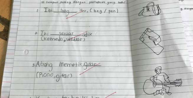 Ditulis dan digambar Pakai Tangan