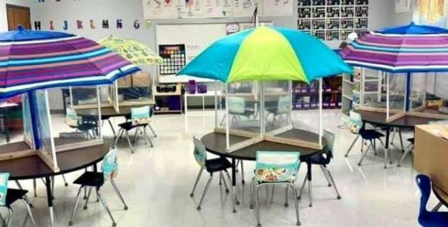Kreatifnya Para Guru Sulap Kelas Berkonsep Social Distancing