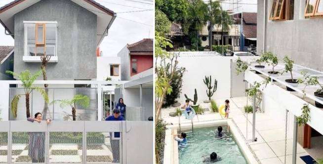 Kolam Renang dengan Taman