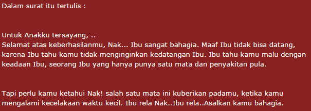 Anak Sukses yang Campakkan Ibu Kandung Cacat