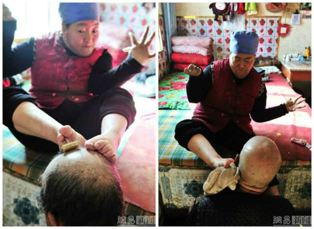 Kesetiaan Istri Cacat Urus Keluarga dengan Kaki
