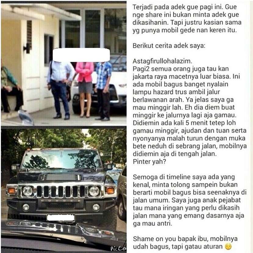 Heboh Hummer Rp 8 Miliar Lawan Arah dan Tutup Jalan