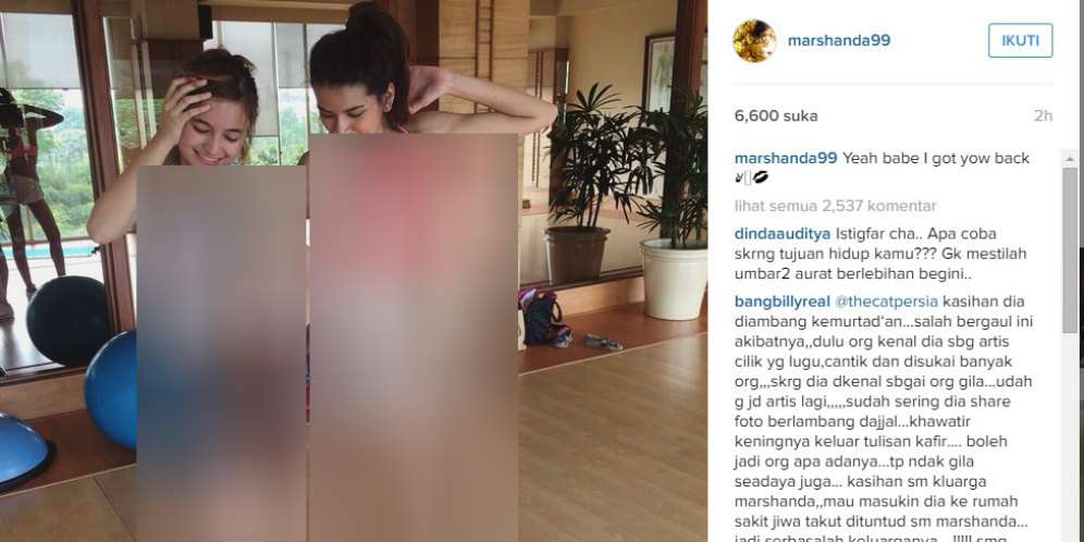 Pamer Perut di Instragram, Marshanda Panen Hujatan