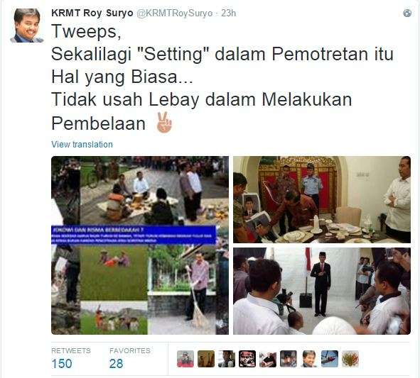 Kata Roy Suryo Soal Foto Jokowi Bersama Suku Anak Dalam