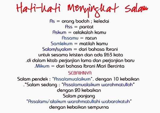 Tidak Disadari! Menyingkat Assalamualaikum Bisa Bermakna Buruk
