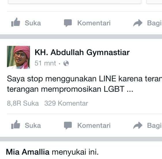 Heboh Sticker LGBT, Aa Gym Serukan Boikot LINE