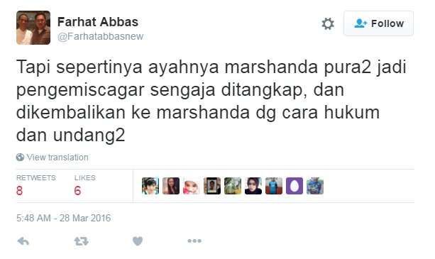 Farhat Abbas Sebut Ayah Marshanda Pura-pura Mengemis