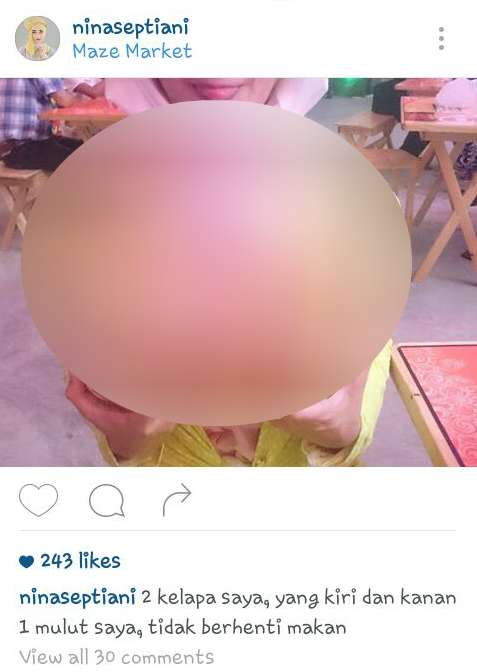 Diprotes Netizen, Nina Septiani Hapus Foto Dua Kelapa