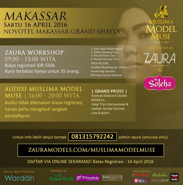 Zaura Model: 4 Hari Lagi! Muslima Model Muse di Makassar Zaura Model: 4 Hari Lagi! Muslima Model Muse di Makassar
