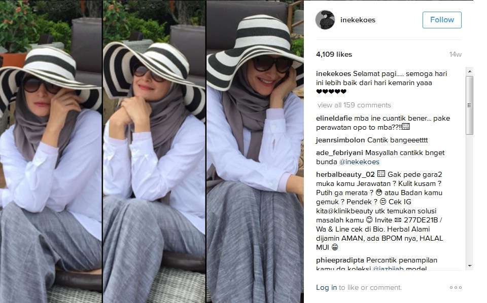 Bergaya dengan Topi Lebar Seperti Inneke Koesherawati