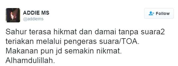 Kicauan Teriakan Saat Sahur Addie MS Bikin Netizen...