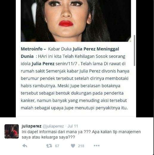 jupe dikabarkan meninggal