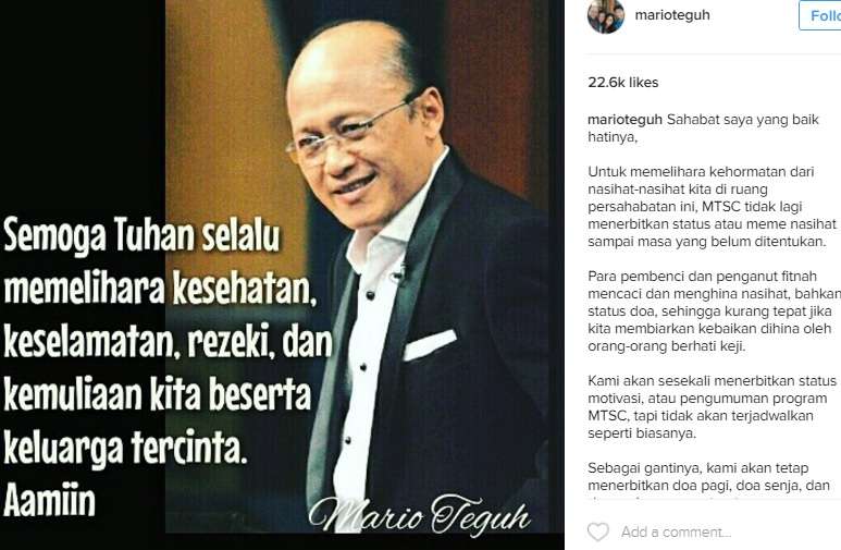 Unggahan Mario Teguh