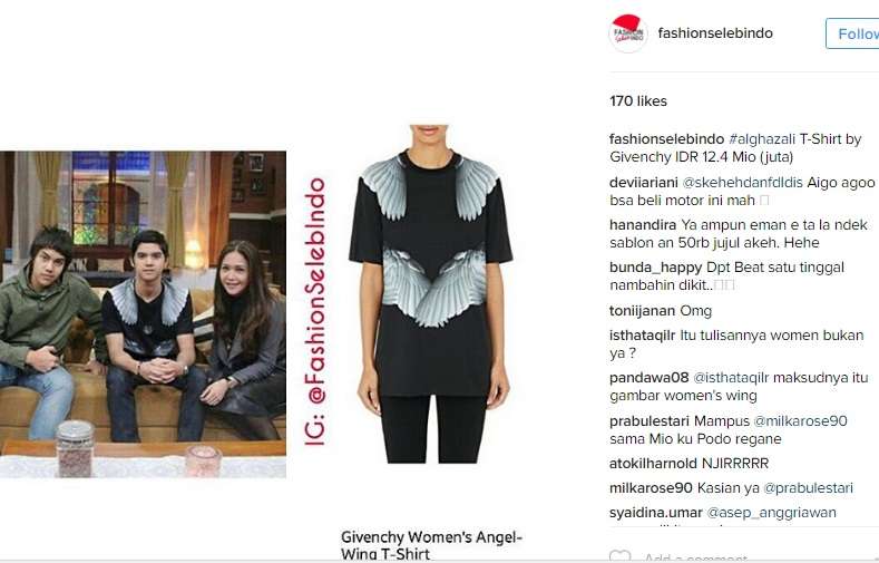 Unggahan Akun Fashion Seleb