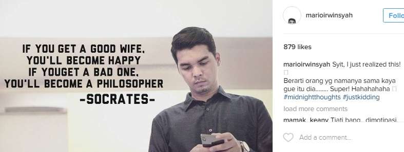 Unggahan Mario Irwinsyah