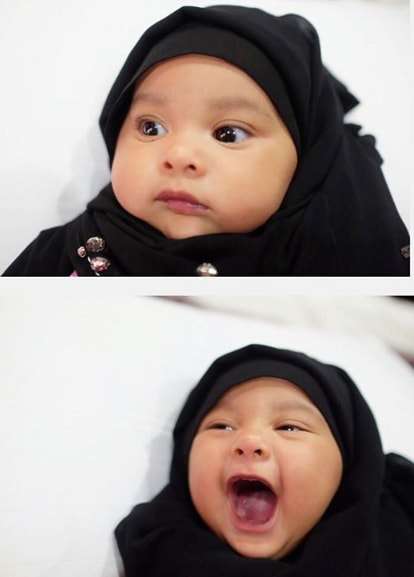 anak Shireen Sungkar berhijab