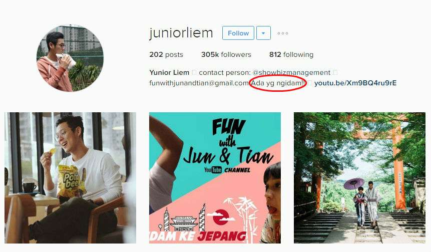 Instagram Junior Liem Instagram Junior Liem