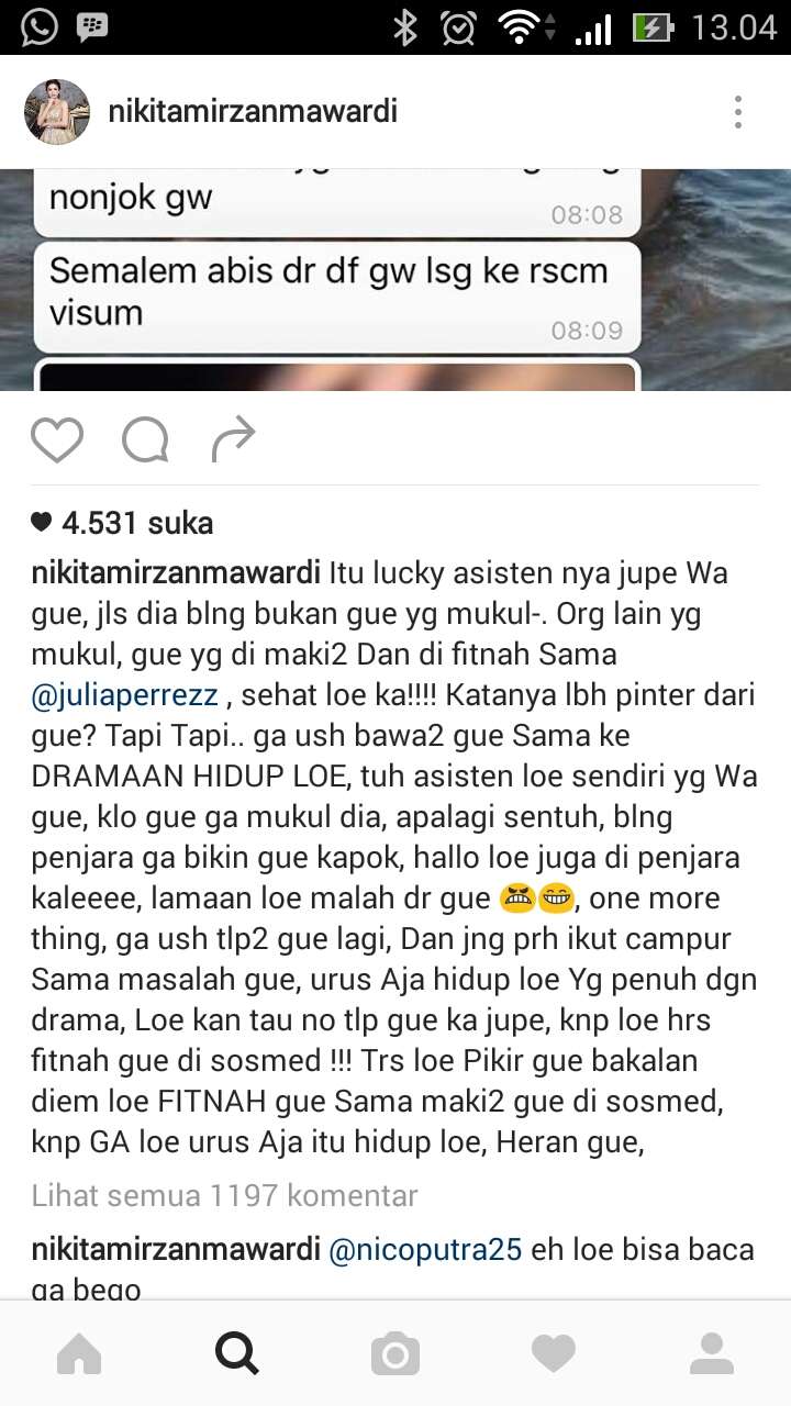 Postingan Nikita Mirzani