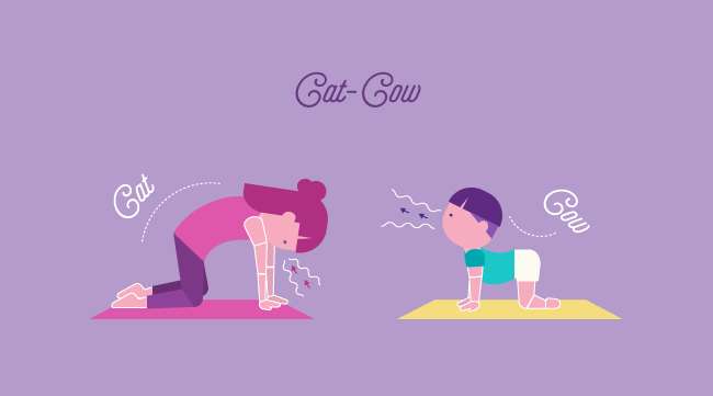 Pose yoga sapi dan kucing (Foto: Health Line) Pose yoga sapi dan kucing (Foto: Health Line)