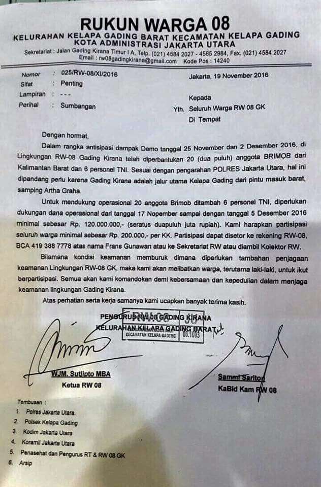 Surat minta sumbangan
