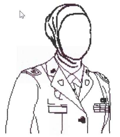 Sketsa seragam wanita berhijab Sketsa seragam wanita berhijab