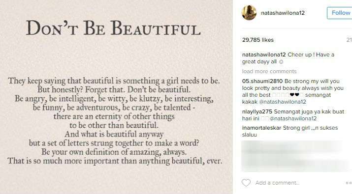 Unggahan Natasha Wilona Unggahan Natasha Wilona