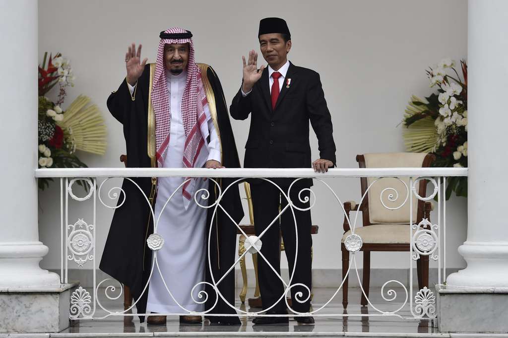 Raja Salman bersama Presiden Jokowi