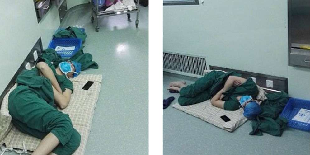 Luo tertidur setelah menyelesaikan operasi yang melelahkan