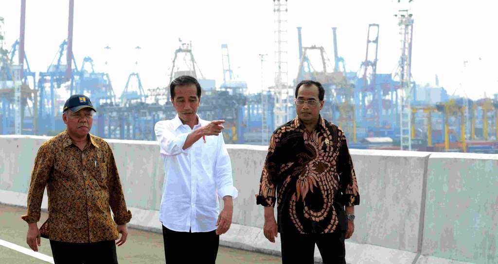 Presiden Joko Widodo saat meresmikan tol akses Tanjung Priok