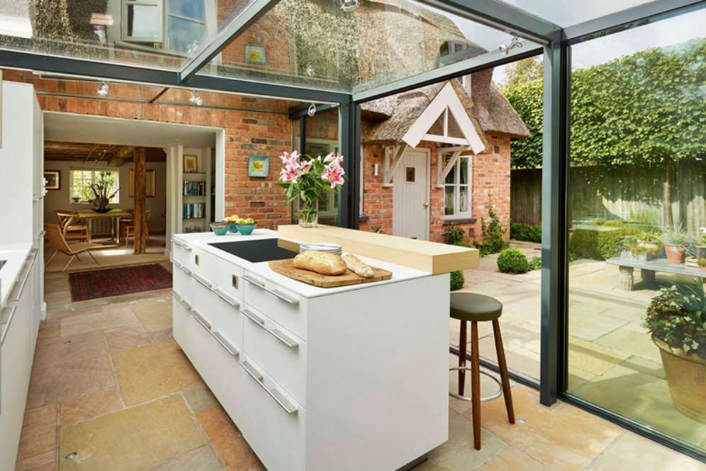 Glass house kitchen