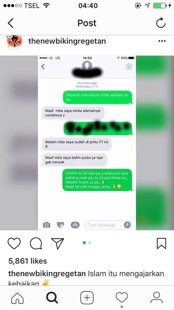 Cerita kebaikan driver gojek